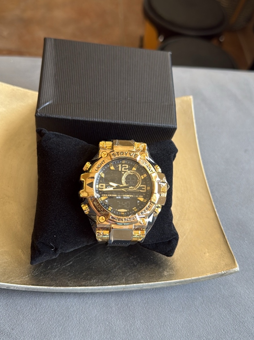 Bold Chunky Gold-Tone Men’s Sport Watch NEW